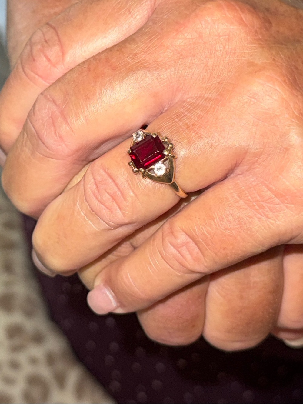 Gold Ring with REAL RUBY REAL GOLD Deep Red Gemstone - Elegant Women's Jewelry